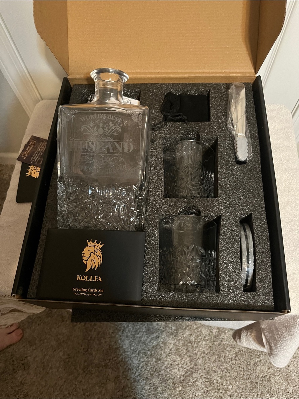 Clear Glass Decanter & Tumbler Set - Clear